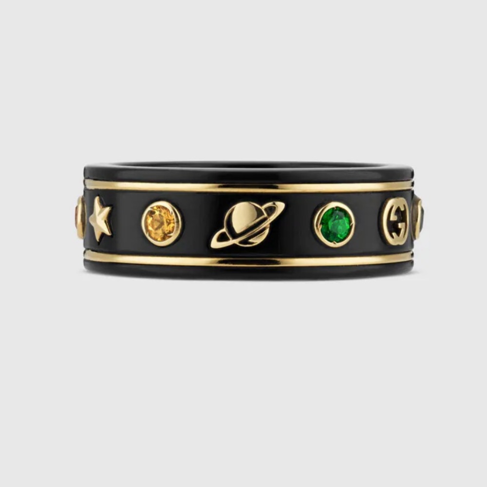 Gucci Icon Ring With Gemstones in Size 10.25
